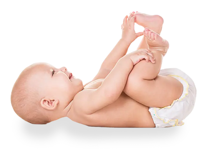 Baby lying on their back